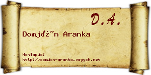 Domján Aranka névjegykártya